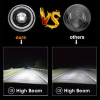 Phare Rond LED 7 Pouces Land Rover Defender Lada Niva Uaz Hunter 4x4 Anneau Halo Feu de Route Unité