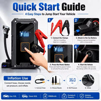 Booster de Batterie 12V avec Compresseur 150 PSI