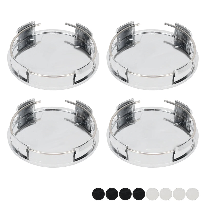 Cache-Moyeux Universels 65 mm Vierges Chromé ou Noir Lot de 4