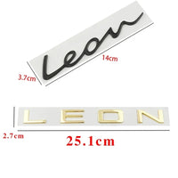 Emblème Lettres LEON 3D en Alliage de Zinc pour Seat Leon MK1 à MK6 et FR, Capitales ou Manuscrit, 5 Coloris