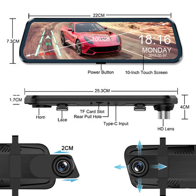 Dashcam E-ACE A37 2.5K Écran Tactile GPS WiFi