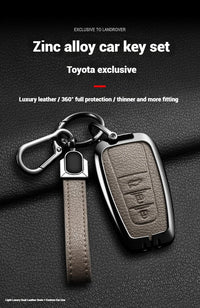 Étui de Protection Clé Toyota C-HR RAV4 Corolla Prius Camry Alliage de Zinc et Cuir