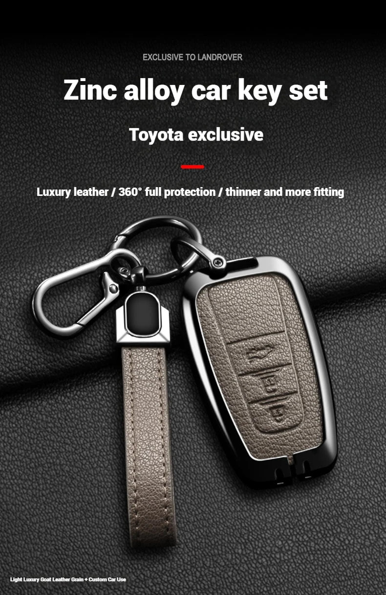 Étui de Protection Clé Toyota C-HR RAV4 Corolla Prius Camry Alliage de Zinc et Cuir