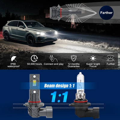 Ampoules LED H8 H9 H11 9005 9006 Canbus 6000K 20000LM