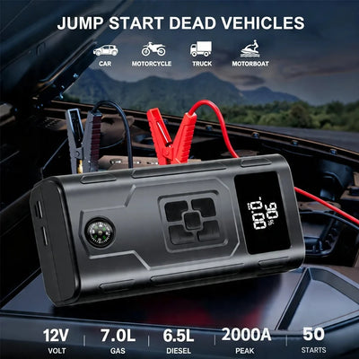 Démarreur de Batterie 2000A Compresseur 150 PSI 12V