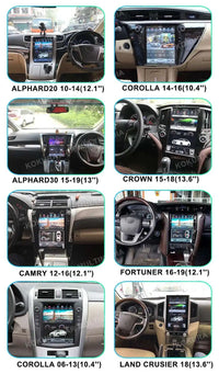 Autoradio Android 14 Écran Vertical Toyota Fortuner et Hilux 2005-2014 CarPlay GPS 4G