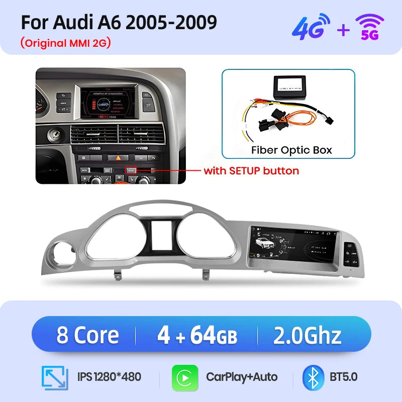 Autoradio Junsun Caméra 360 Audi A6 C6 4F 2005-2011 — vue d'ensemble