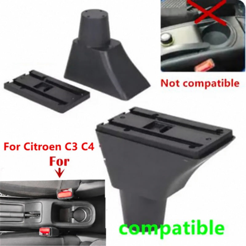 Accoudoir Central Citroën C3 C4 Coulissant 4 ou 9 USB Double Rangement