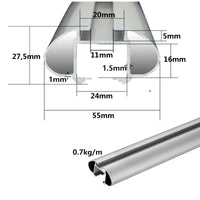 Barres de Toit Universelles MASITU Aluminium 100 à 140 cm