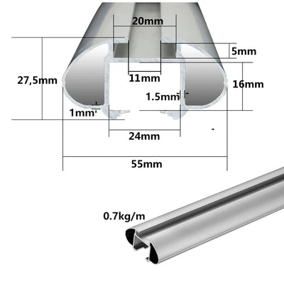 Barres de Toit Universelles MASITU Aluminium 100 à 140 cm