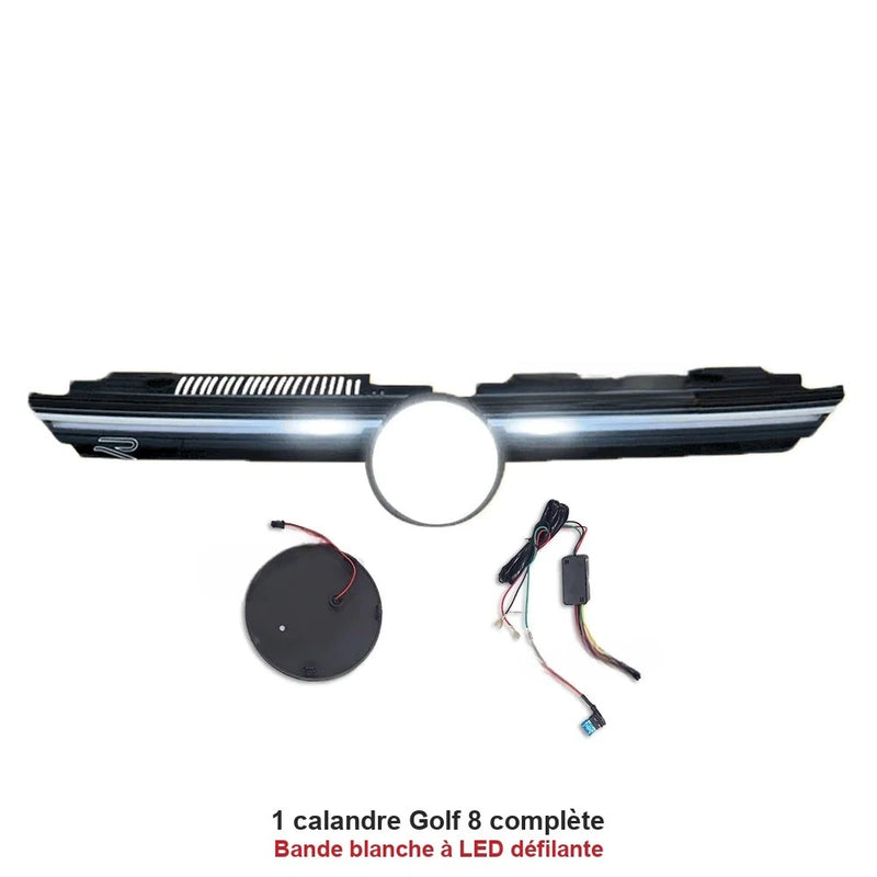 Calandre LED Volkswagen Golf 8 Style GTI R 2020-2024 Bande Lumineuse Défilante
