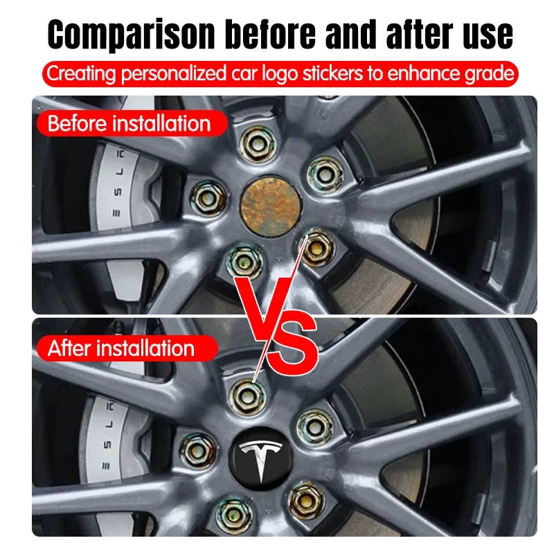 Cache-Moyeux Tesla Model 3 Y S X 56mm Logo — gros plan