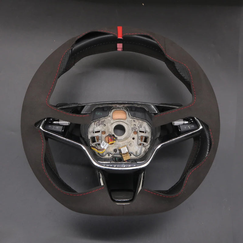 Couvre Volant Skoda Octavia, Enyaq, Fabia, Kamiq, Karoq, Kodiaq, Scala, Superb 2020-2026, Suédine à Coudre