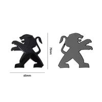 Logo Lion Peugeot en ABS 3D, Emblème de Capot et de Coffre 75, 80, 83, 105 ou 115 mm, Noir Brillant ou Argent