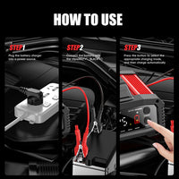Chargeur de Batterie Voiture FOXSUR 12V 24V 25A avec Fonction Booster