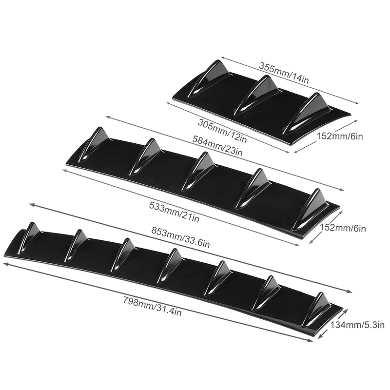 Diffuseur Arrière Universel Aileron Requin 3 Tailles Noir Brillant