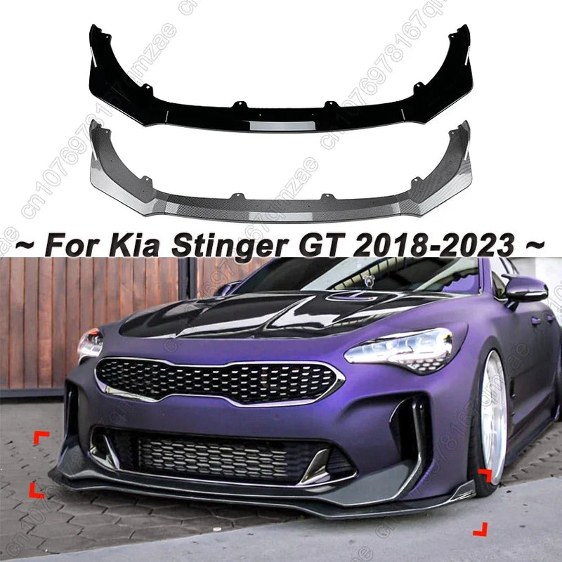 Lame Avant Kia Stinger GT 2018-2023 Noir Brillant
