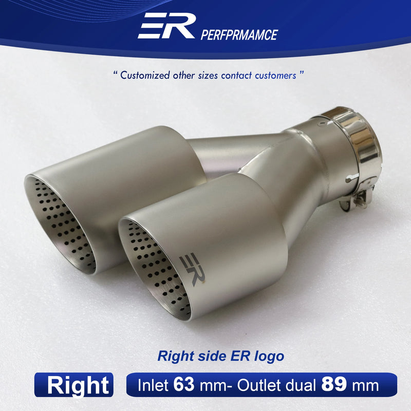 Embout d'Échappement Double Sortie Aspect Titane Mat Universel