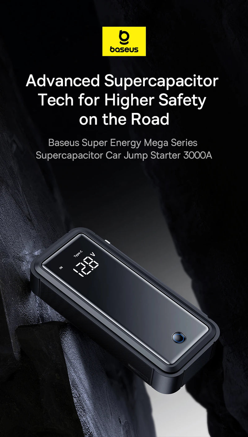 Booster de Batterie Voiture Baseus Supercondensateur 3000A