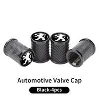 Bouchons de Valve Peugeot 206, 207, 208, 307, 308, 3008, 407, 508, Métal Strié, Lot de 4