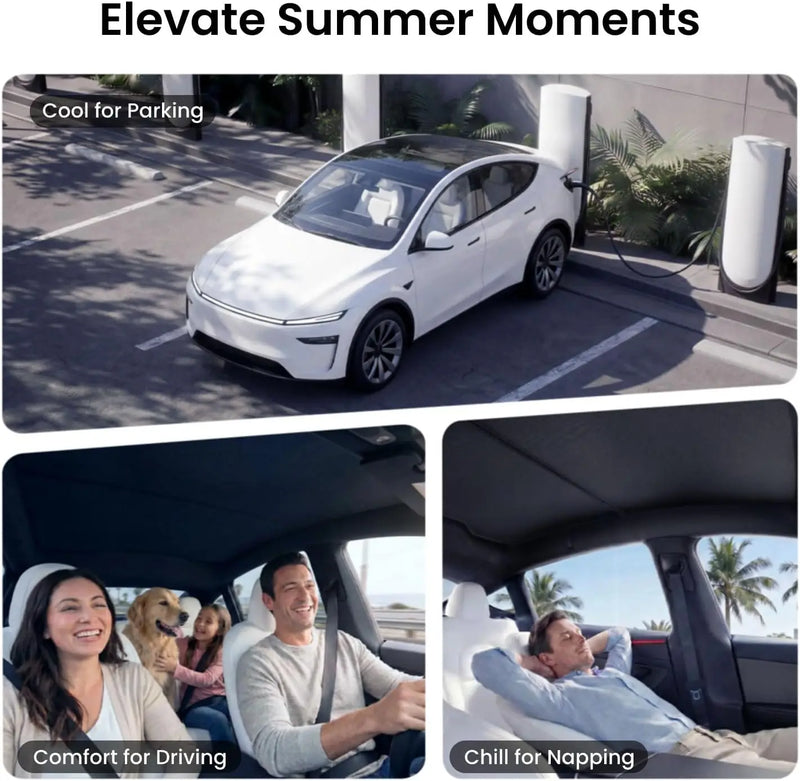 Pare-Soleil de Toit Tesla Model Y 2020-2026 Nano Cristal Noir Blanc ou Bleu