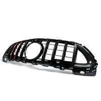 Calandre Panamericana Mercedes Classe C W206 2021-2023 Noir Brillant Barres Rouges Look Carbone
