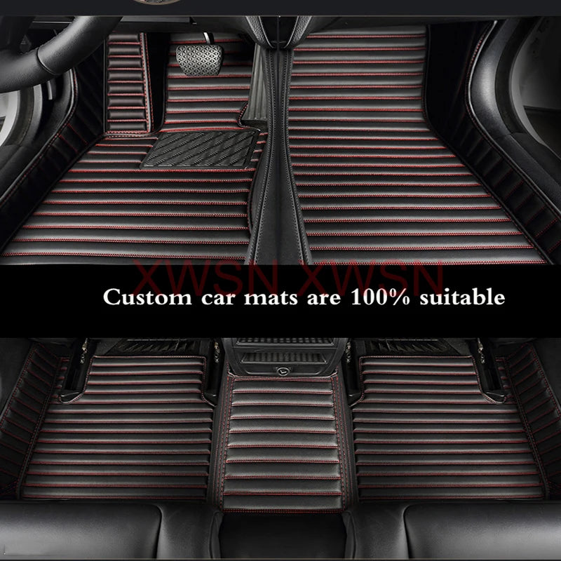 Tapis de Sol Cuir PU Rayé 5D Sur Mesure Volvo XC40 V60 V90 2016-2023 5 Places ou 1 Pièce