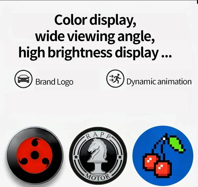 Logo Emblème LED Dynamique pour Coffre BMW 74 ou 82 mm, Écran Rond Animé