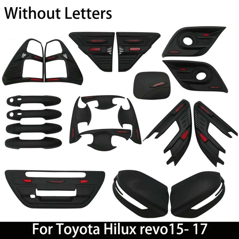 Kit de Tuning Noir Mat Toyota Hilux Revo 2015+ Extérieur en ABS Packs A B ou C