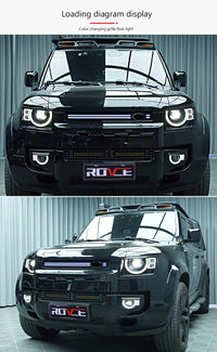 Calandre LED Dynamique Land Rover Defender 90 110 2020-2025 Bandeau Multicolore