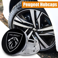 Cache-Moyeux Peugeot 60 mm, Lot de 4, Six Modèles Noir, Argent ou Gris, 106 à 508, 2008, 3008, 5008
