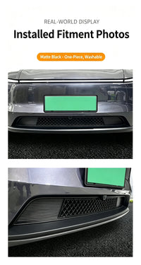 Filet de Grille Inférieure Avant Tesla Model Y Highland 2024 Anti-Insectes Noir Mat, Monobloc ou en Deux Parties