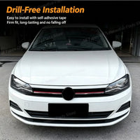 Calandre Volkswagen Polo 6 AW 2018-2025 Nid d'Abeille Barre Rouge