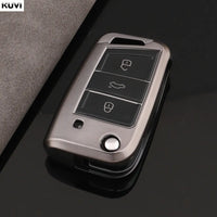 Étui de Protection Clé Volkswagen Polo Golf 7 Tiguan Skoda Octavia Kodiaq Karoq Seat Ateca Gris