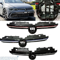 Calandre centrale supérieure VW Golf 8 MK8 GTI, R et R-Line 2020-2024 – Grille avec feux de position LED DRL