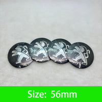 Autocollants Emblème de Moyeu Peugeot Lion 56 60 65 mm Lot de 4