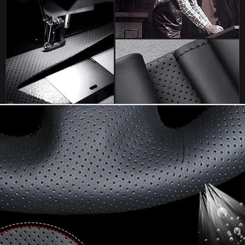 Couvre Volant Dacia Duster 2010-2016 Sandero Logan Simili Cuir Perforé à Coudre