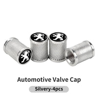 Bouchons de Valve Peugeot 206, 207, 208, 307, 308, 3008, 407, 508, Métal Strié, Lot de 4