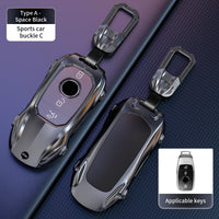 Coque de Protection Clé Mercedes Classe A B C E S W204 W205 W210 W212 W213 W176 W463 GLC GLB GLE AMG Alliage de Zinc Style Supercar