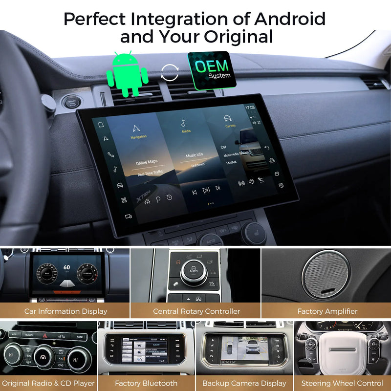 Autoradio XTRONS Android 14 Range Rover L405 et Sport L494 2013-2016 Écran 13,3 Pouces CarPlay Système Bosch