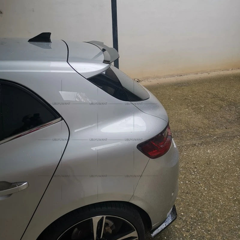 Becquet de Toit Renault Mégane 4 Berline 2016-2020 en ABS, Aspect Carbone, Apprêt à Peindre ou Noir Brillant