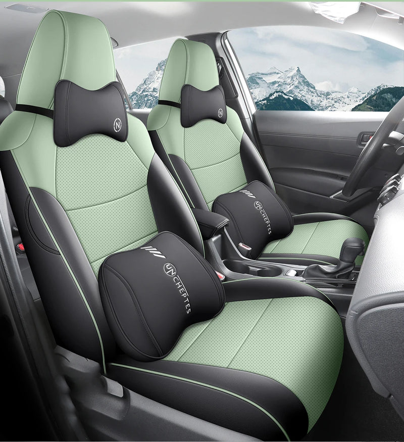 Housses de Siège Cuir Toyota RAV4 2020-2023 Sur Mesure 5 ou 9 Pièces Orange Vert Gris Noir