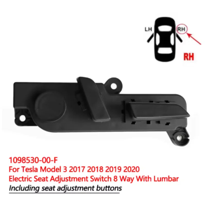 Bouton de Réglage de Siège Tesla Model 3 Y 2017-2023 — vue de face