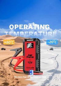 Booster de Batterie Voiture 12V 1200A Écran Numérique 5 Coloris