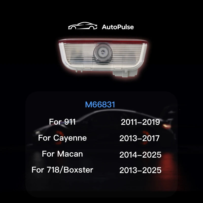 Projecteur Porte Porsche 911, Cayenne, Panamera, Macan, Boxster, Cayman, Lot de 2, 7 Motifs