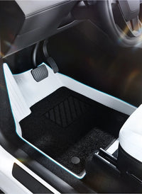 Tapis de Sol Tesla Model Y Juniper 2025-2026 TPE Blanc Moquette Noire