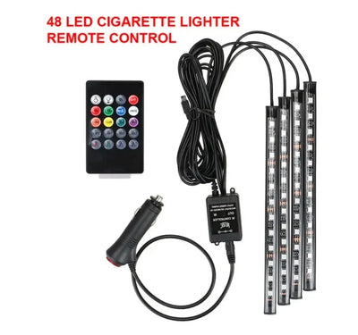 Éclairage d'Ambiance LED 8 Couleurs Télécommande Voiture