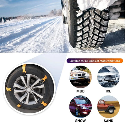 Chaînes à Neige Voiture 10 Pièces avec Gants et Sacoche