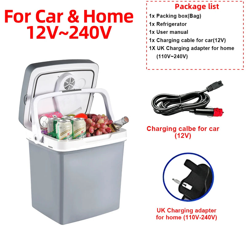 Glacière Électrique Voiture 24 L 12 V 220 V Froid et Chaud
