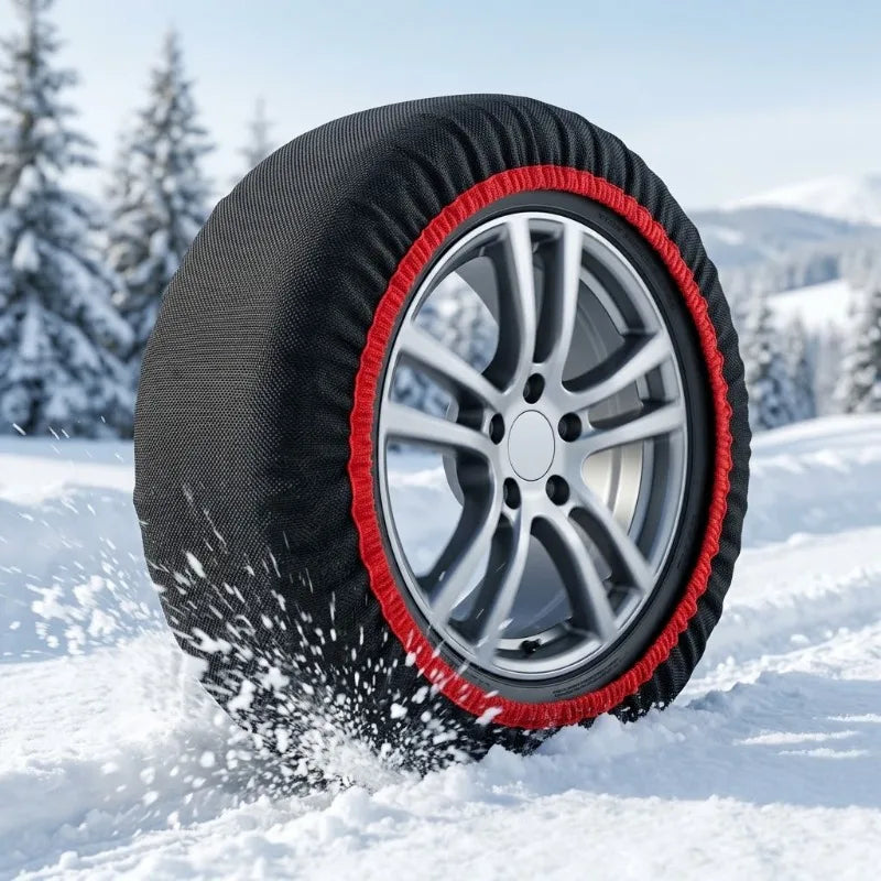Chaussettes à Neige Textile Rouges Voiture SUV Vente à l'Unité
